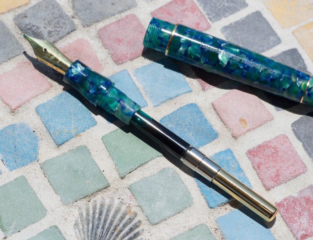 Leonardo Momento Zero Green Blue with 1.1mm Stub Nib: A Leonardo Momento Zero Green Blue with 1.1mm Stub Nib: A